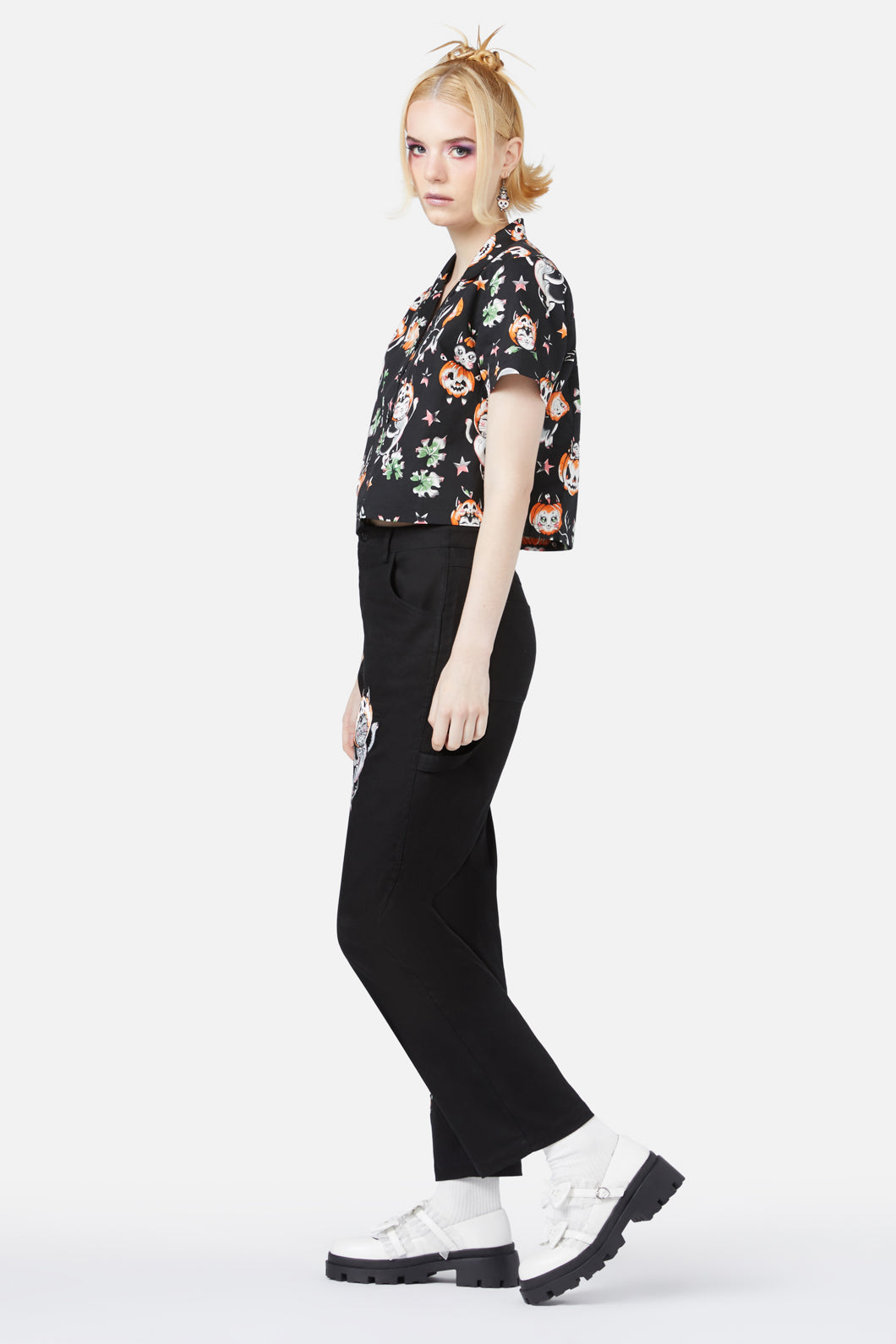 Black Friday - Pumpkin Patch Kitty Blouse - black