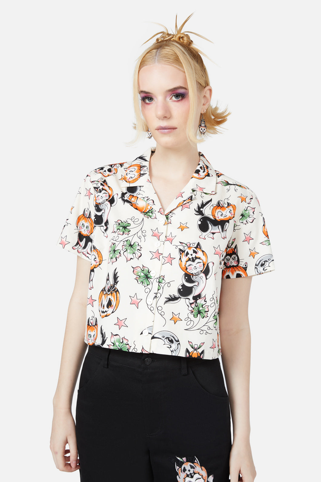 Black Friday - Pumpkin Patch Kitty Blouse - cream