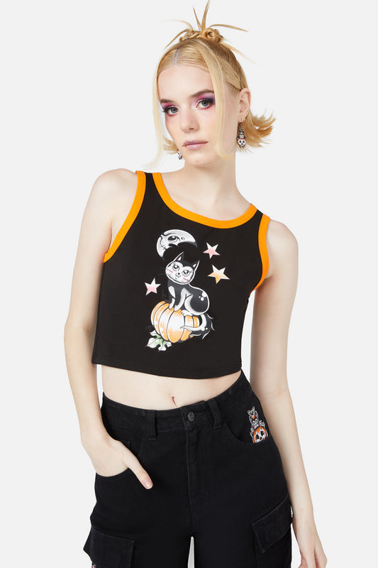 Black Friday - Pumpkin Kitty Tank - black