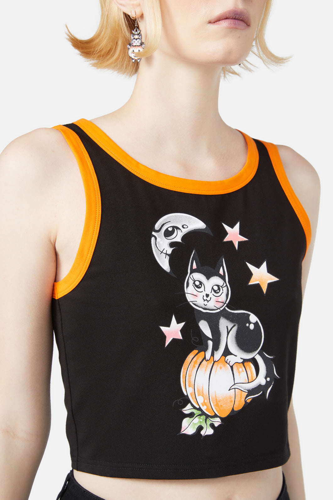 Black Friday - Pumpkin Kitty Tank - black