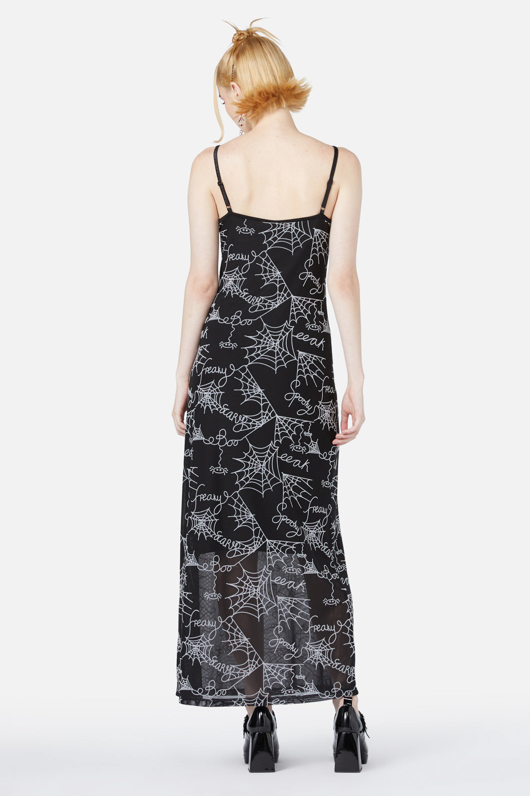 Black Friday - Entangled Flocked Mesh Dress - black