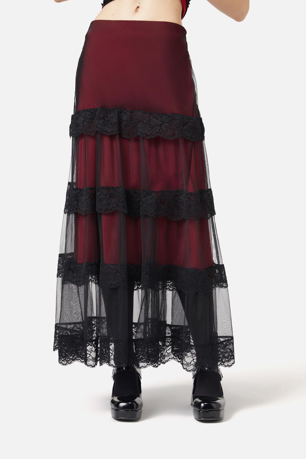 Black Friday - Lock Picker Mesh Lace Skirt - red