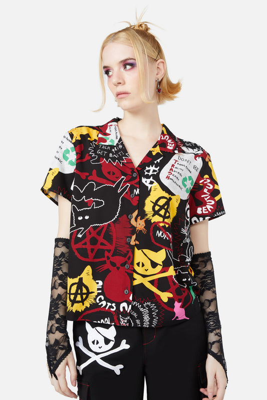 Black Friday - Kitty Riot Blouse - black