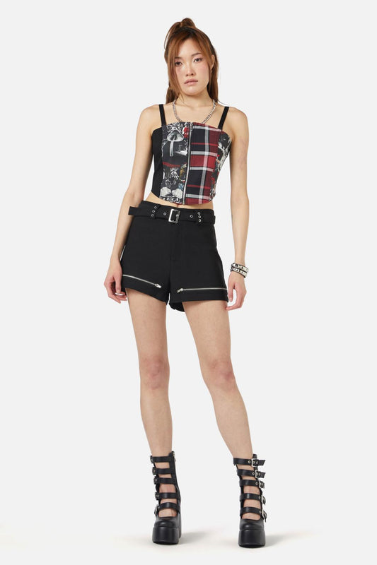 Black Friday - Wild Cat Panel Corset - black