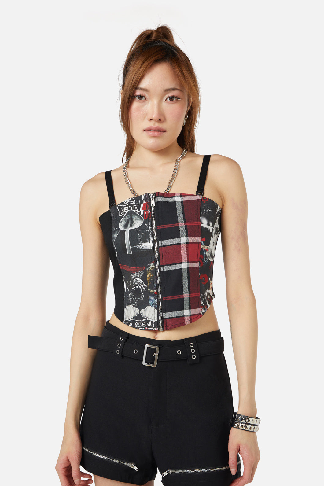 Black Friday - Wild Cat Panel Corset - black