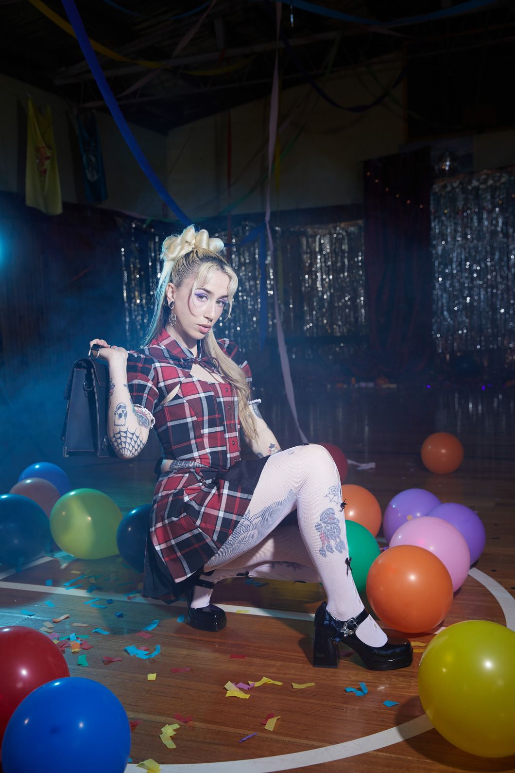 Black Friday - Ursula Tartan Skort - black-red