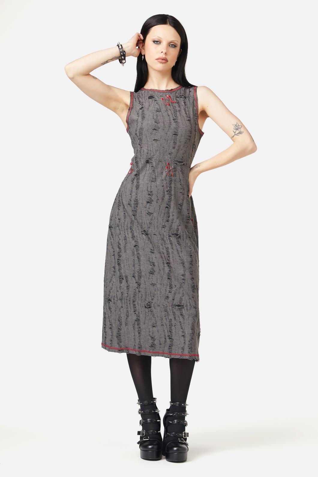 Black Friday - Lock Picker Distressed Dress - grey