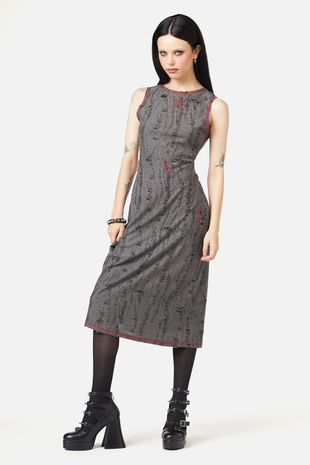 Black Friday - Lock Picker Distressed Dress - grey