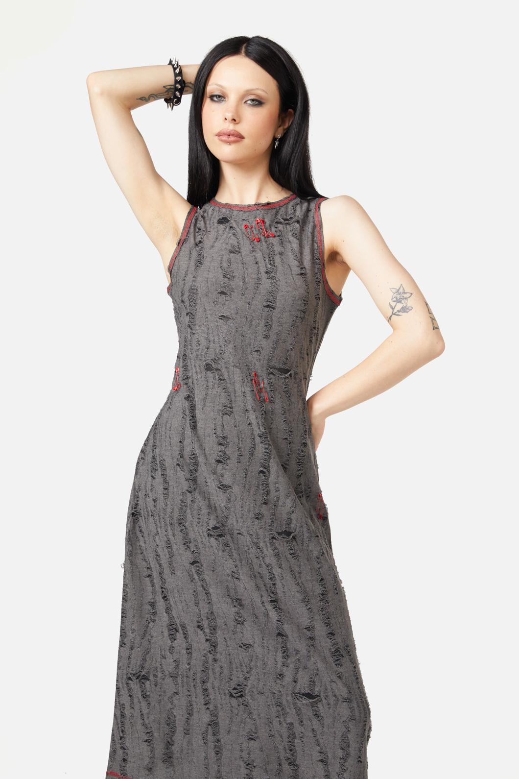 Black Friday - Lock Picker Distressed Dress - grey