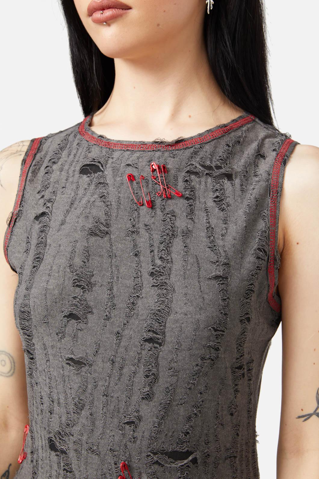 Black Friday - Lock Picker Distressed Dress - grey