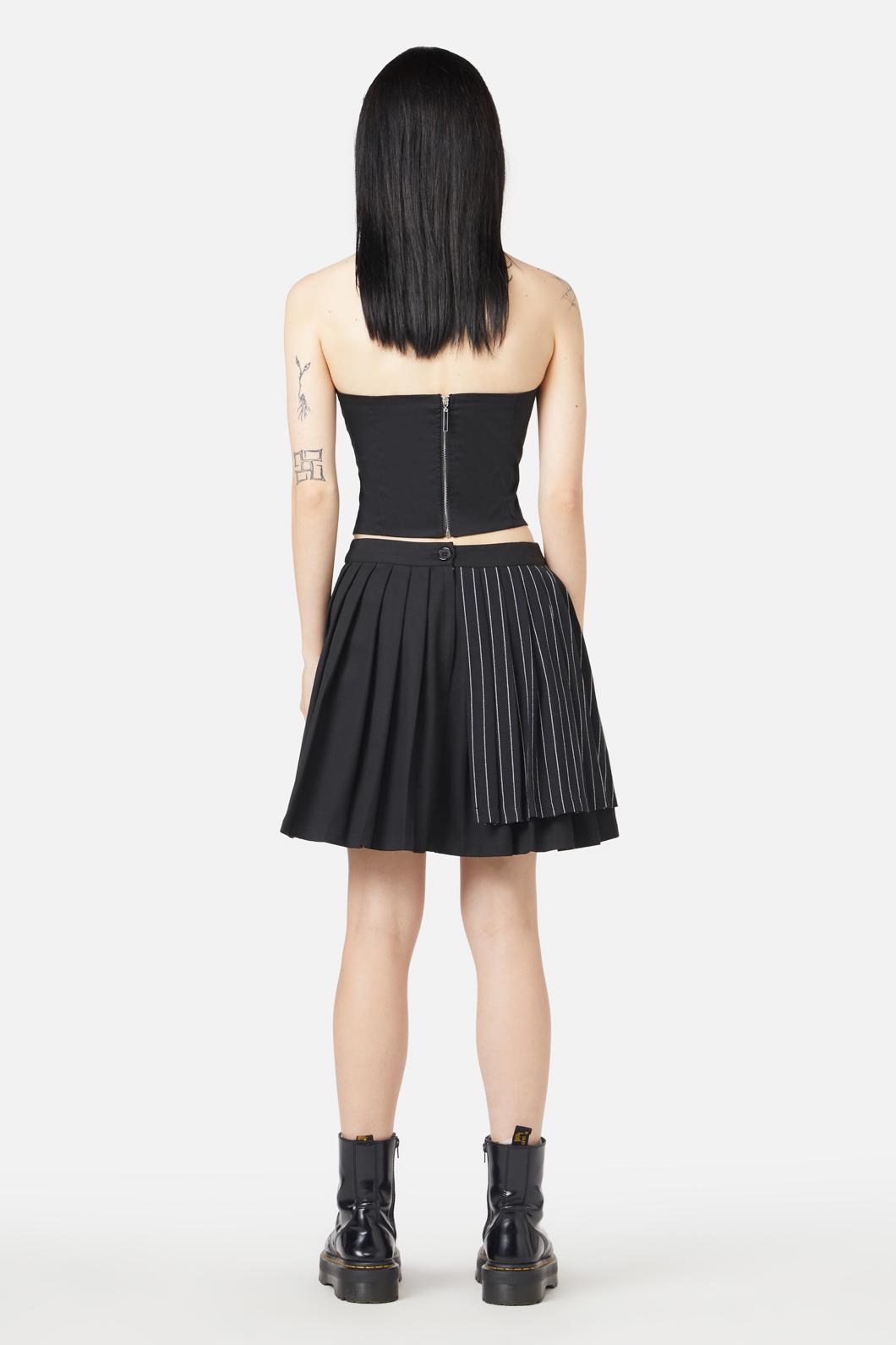 Black Friday - Sew Much Fun Stripe Mini Skirt - black-white