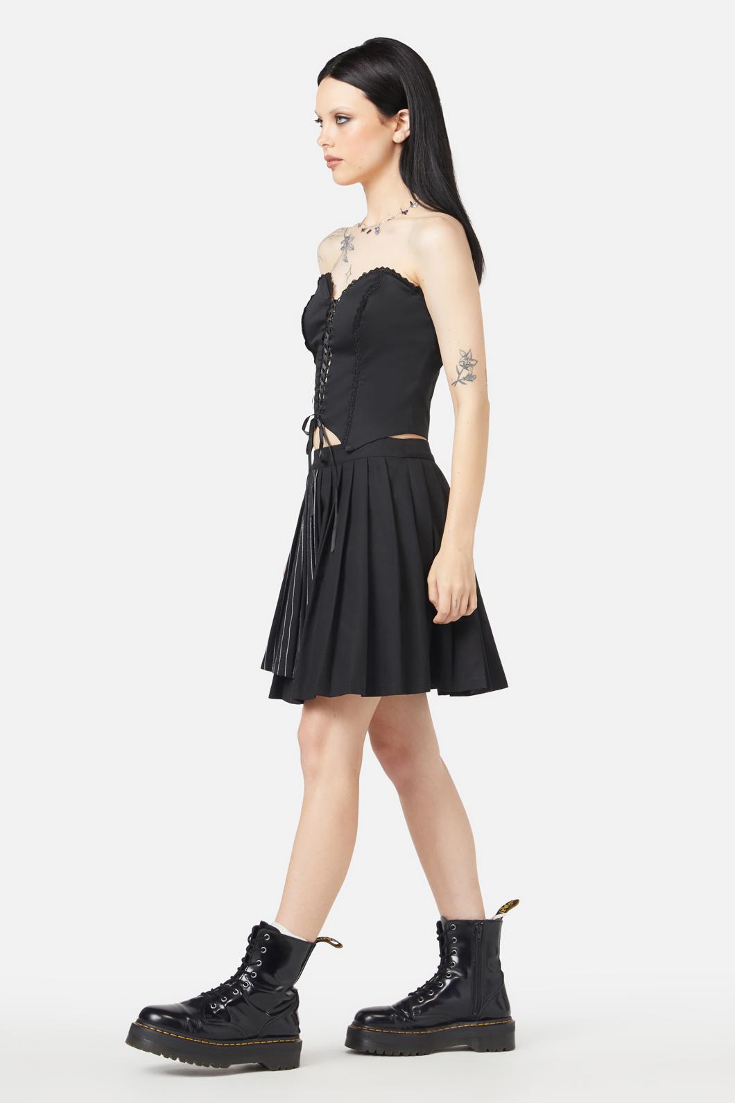 Black Friday - Sew Much Fun Stripe Mini Skirt - black-white