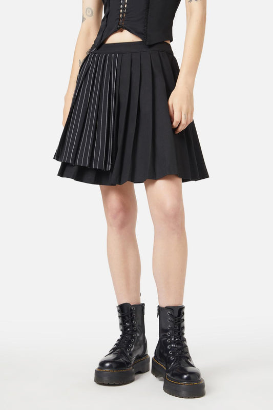 Black Friday - Sew Much Fun Stripe Mini Skirt - black-white