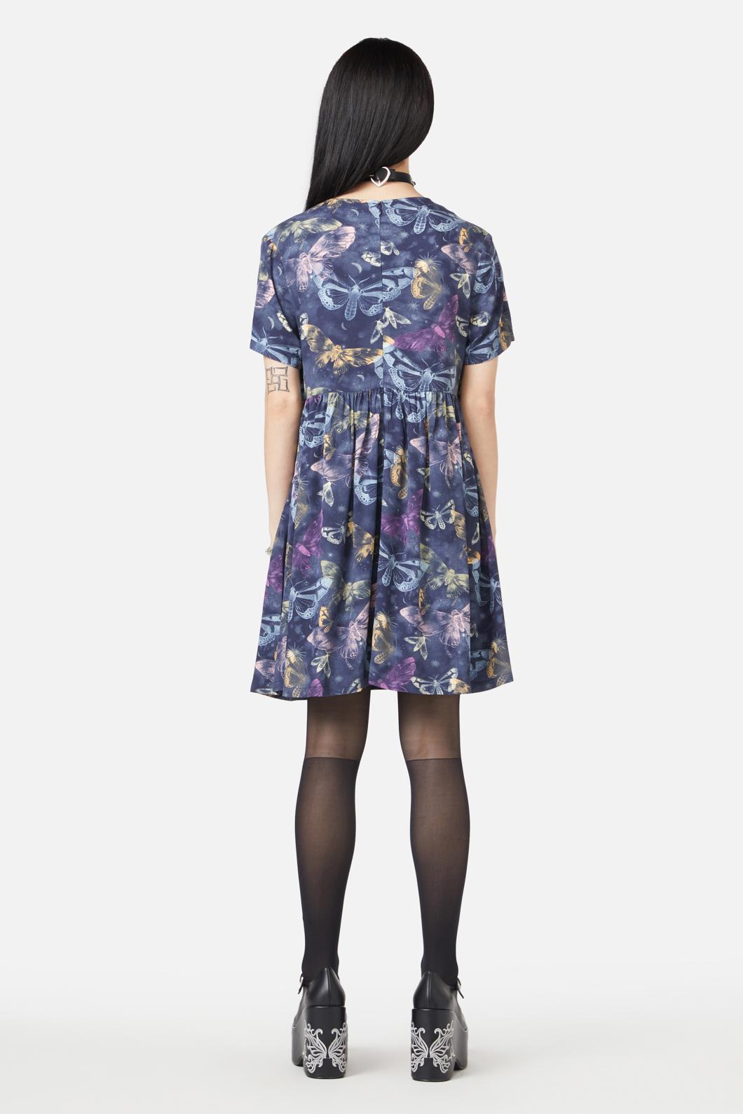 Black Friday - Lunar Moth Smock Dress - navy