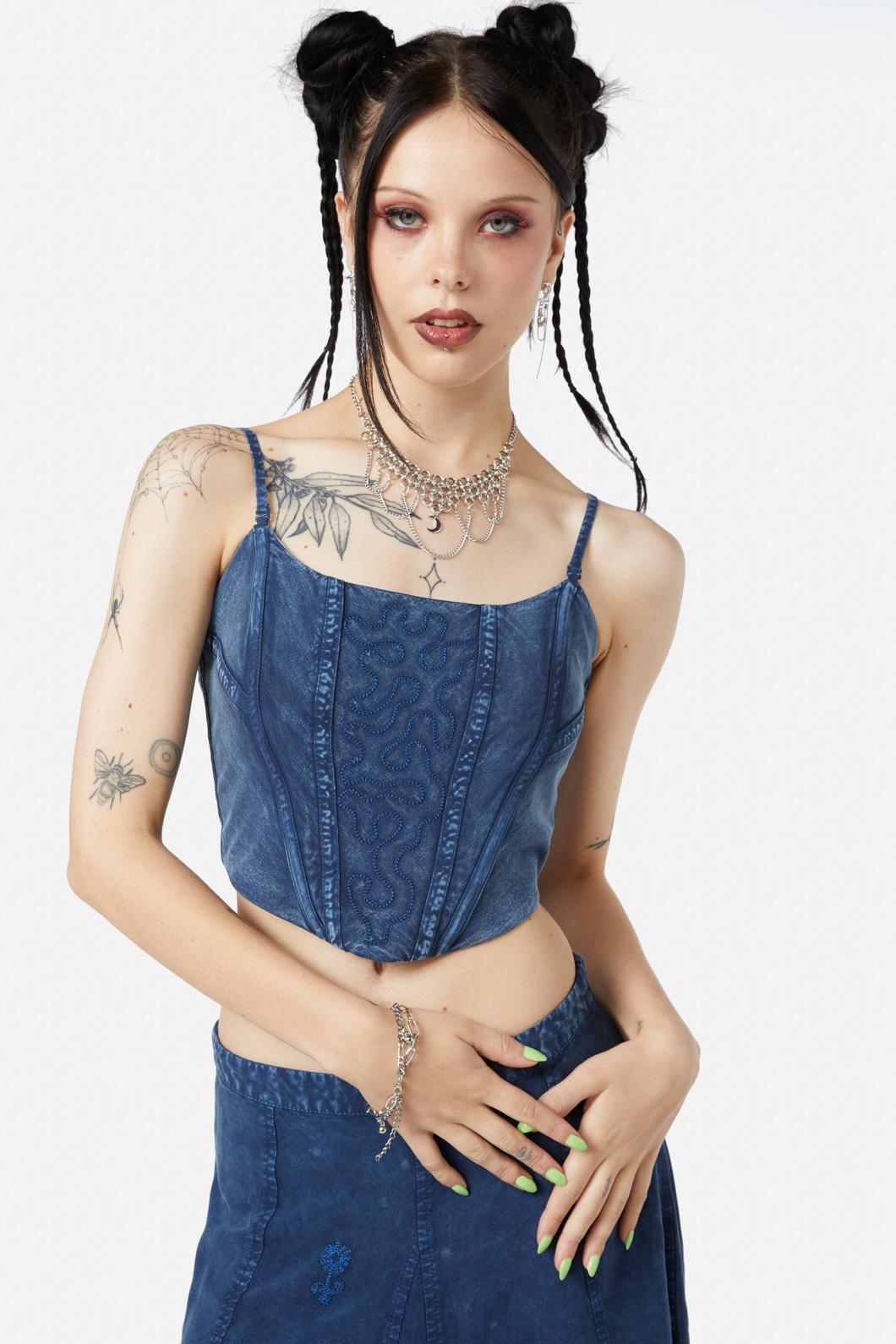 Black Friday - Whimsy Corset Top - midnight