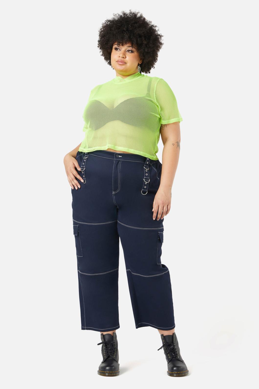 Black Friday - Curve Acid Mesh Top - lime