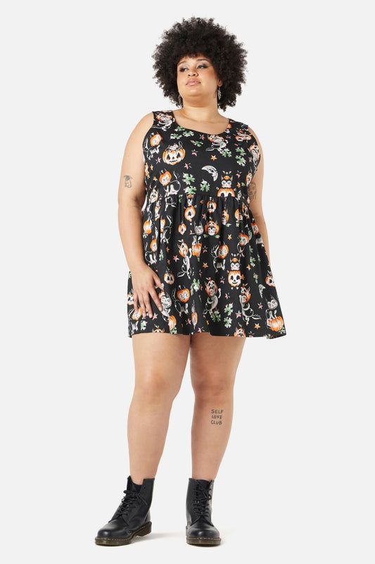 Black Friday - Curve Pumpkin Patch KittyDress - black