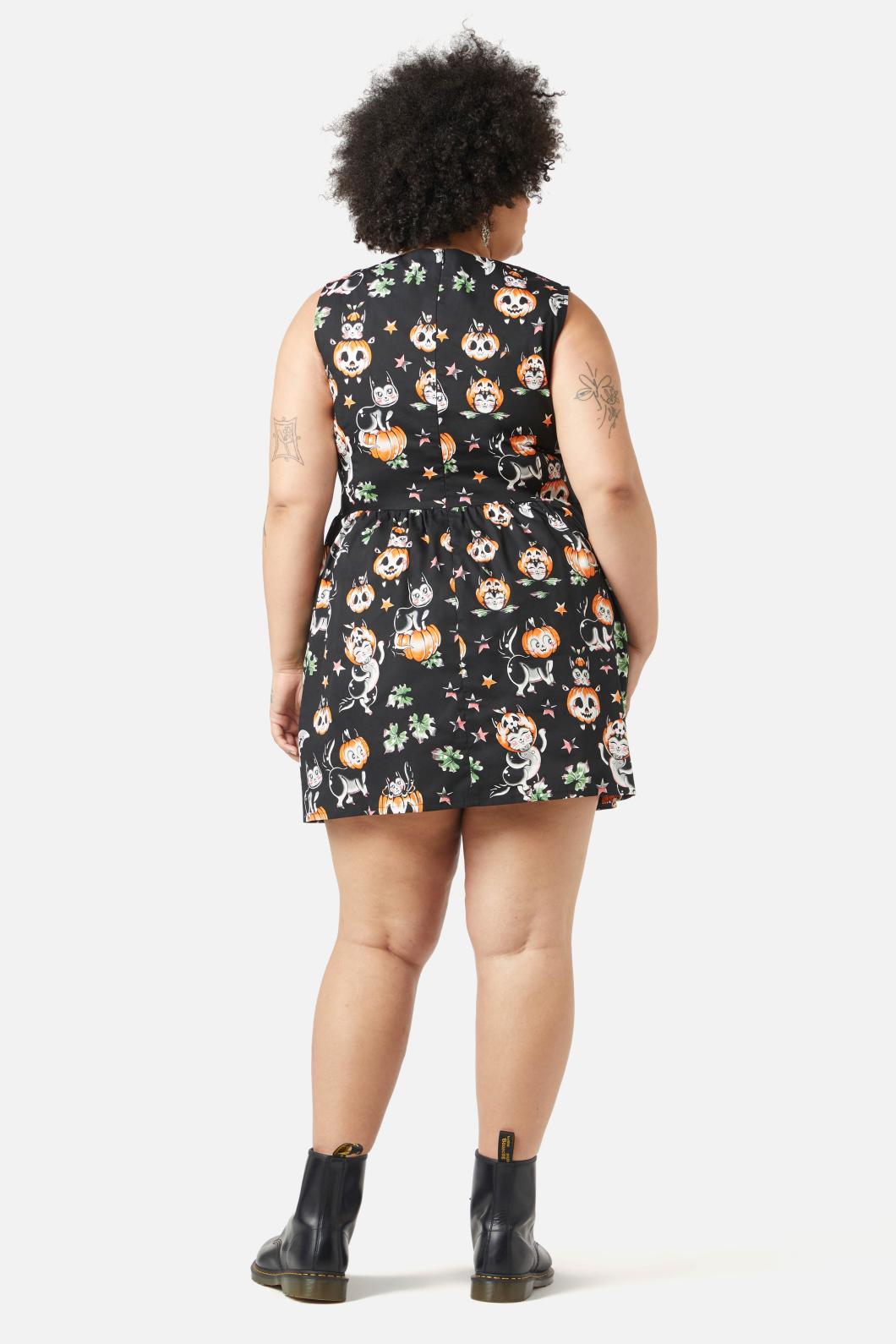 Black Friday - Curve Pumpkin Patch KittyDress - black