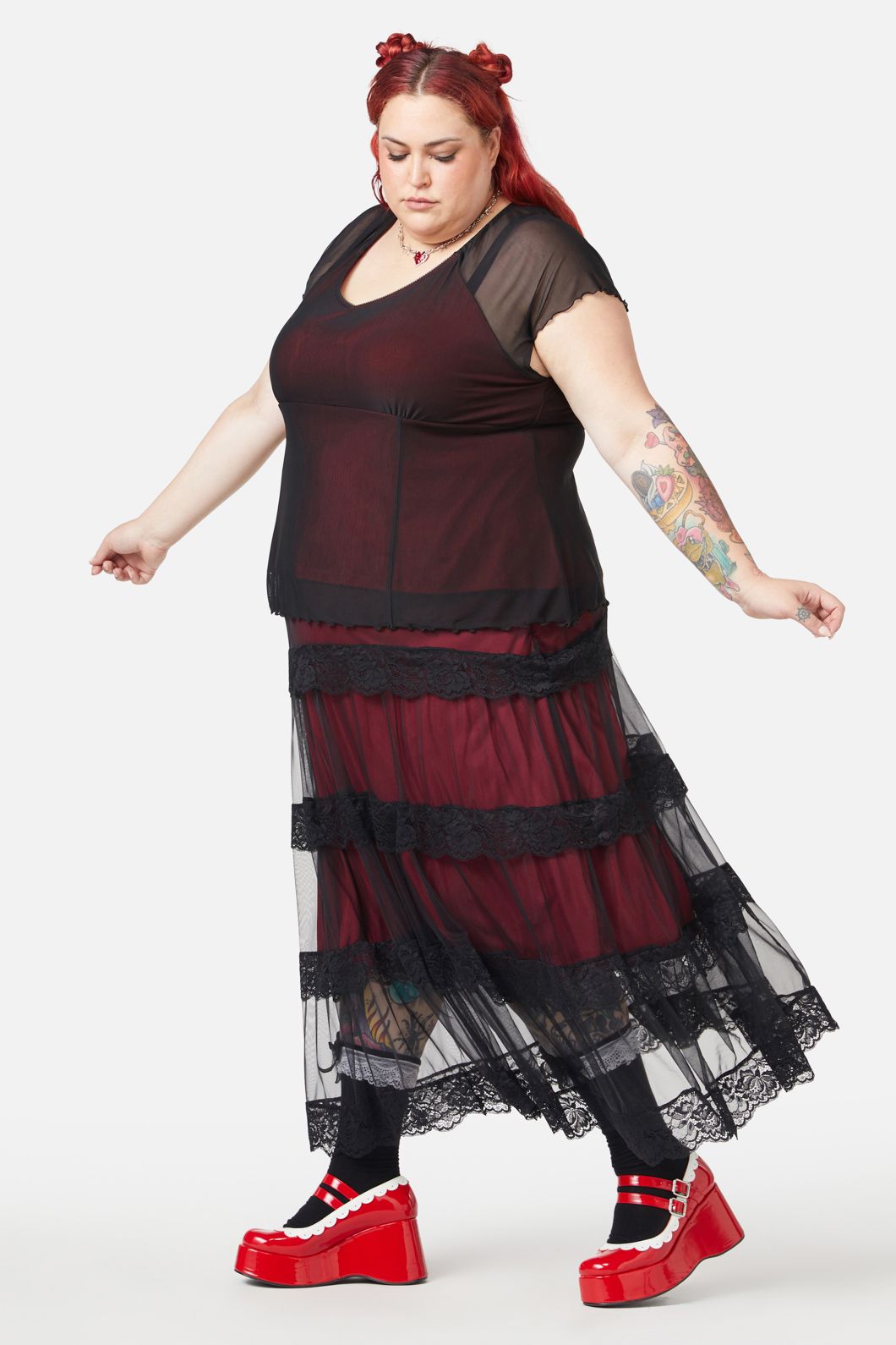 Black Friday - Curve Lock Picker Mesh Top - black