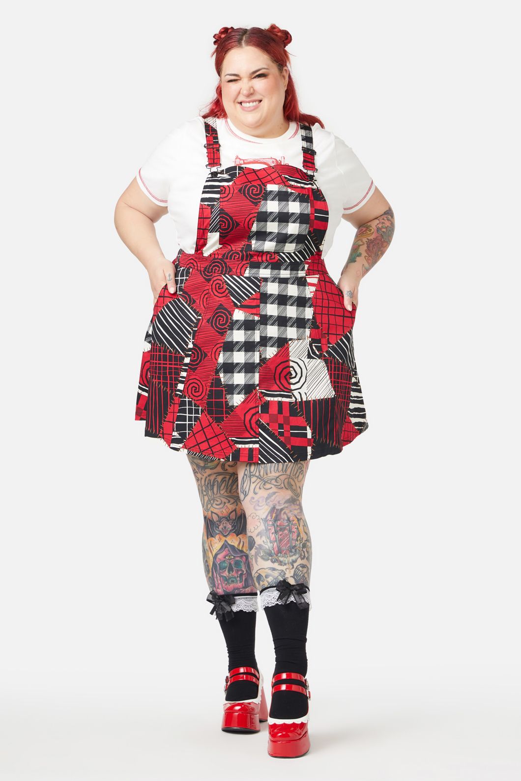 Black Friday - Curve Patched Up Pinafore - multi