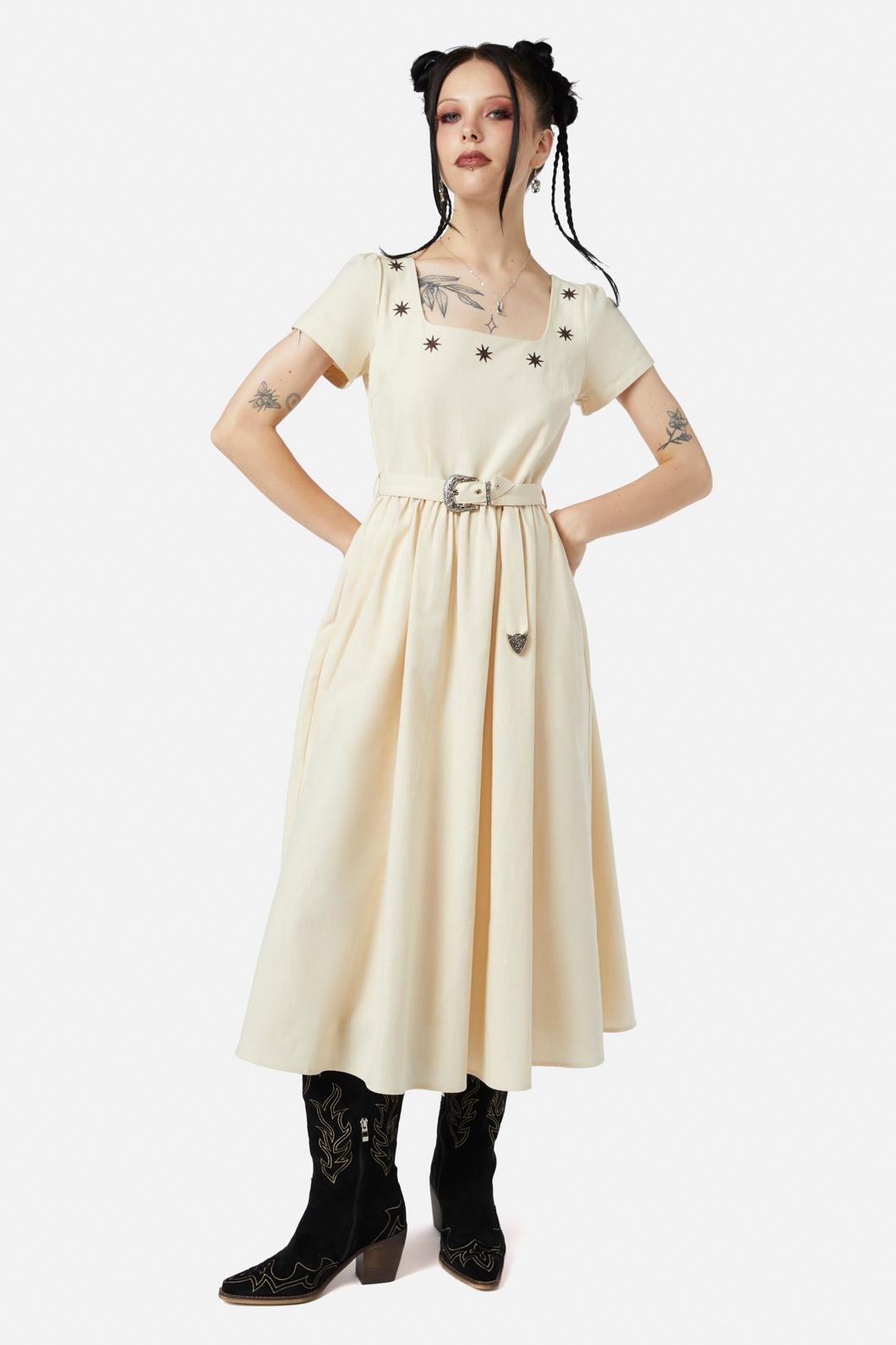 Black Friday - Saloon Midi Dress - cream