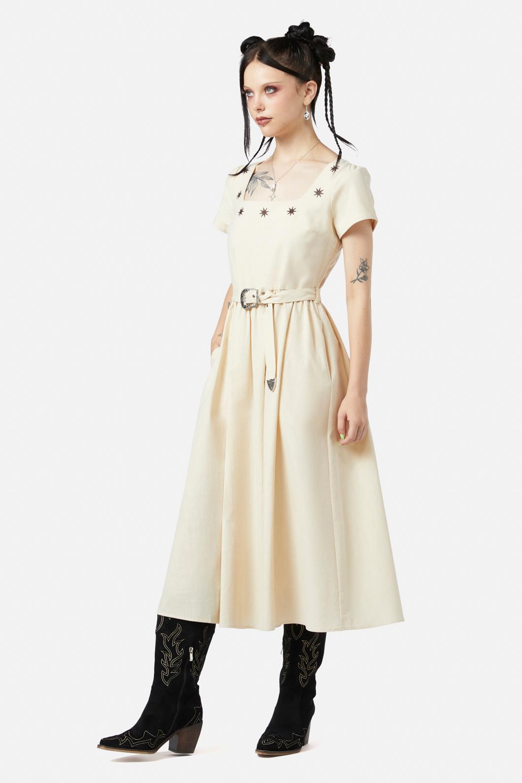 Black Friday - Saloon Midi Dress - cream