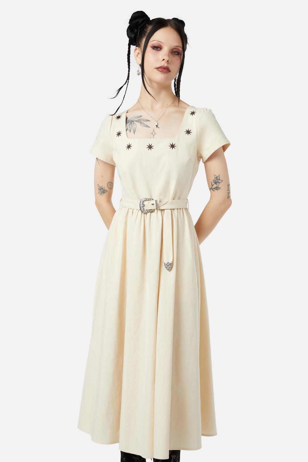 Black Friday - Saloon Midi Dress - cream