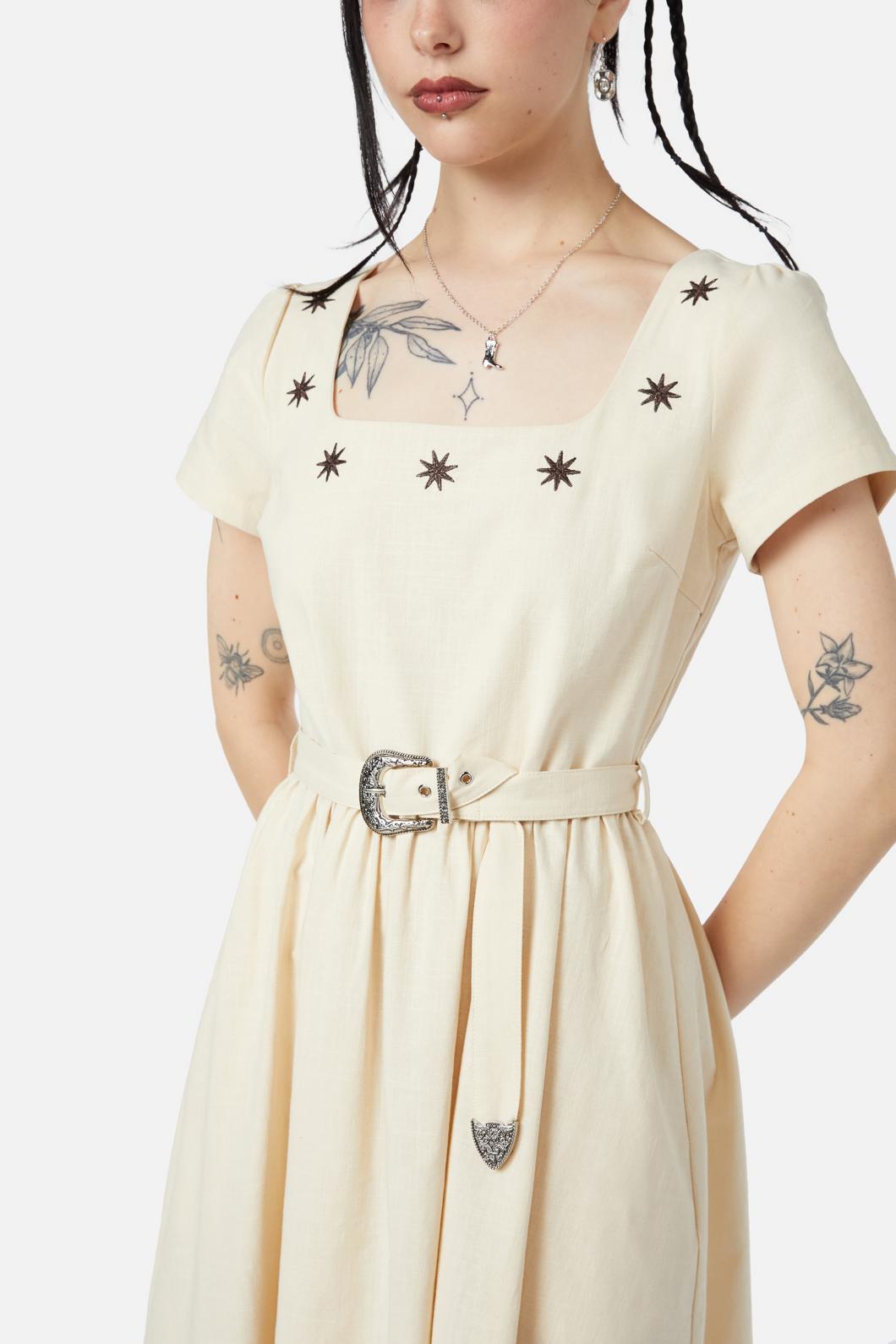 Black Friday - Saloon Midi Dress - cream
