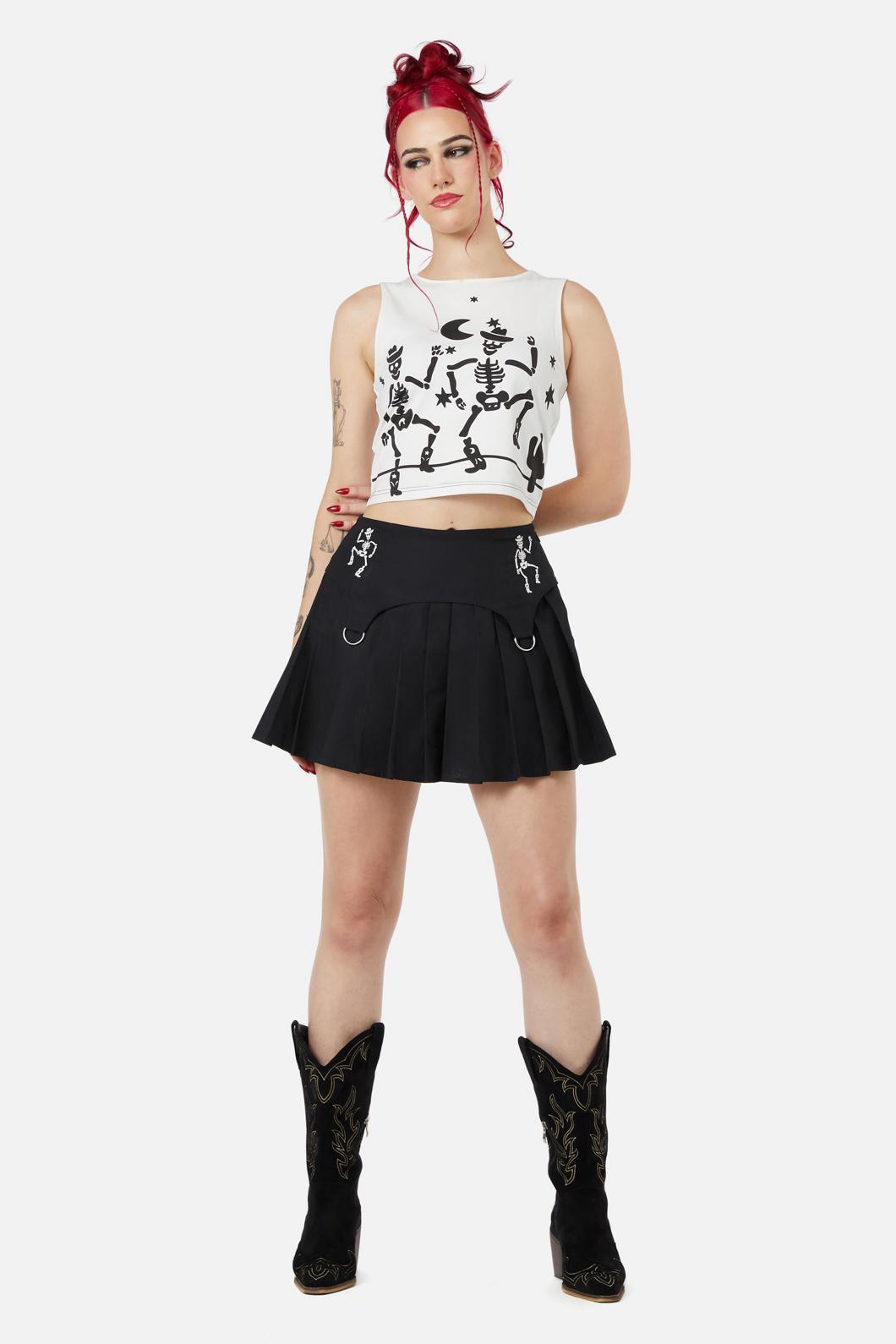 Black Friday - Skelly Yoke Skort - black