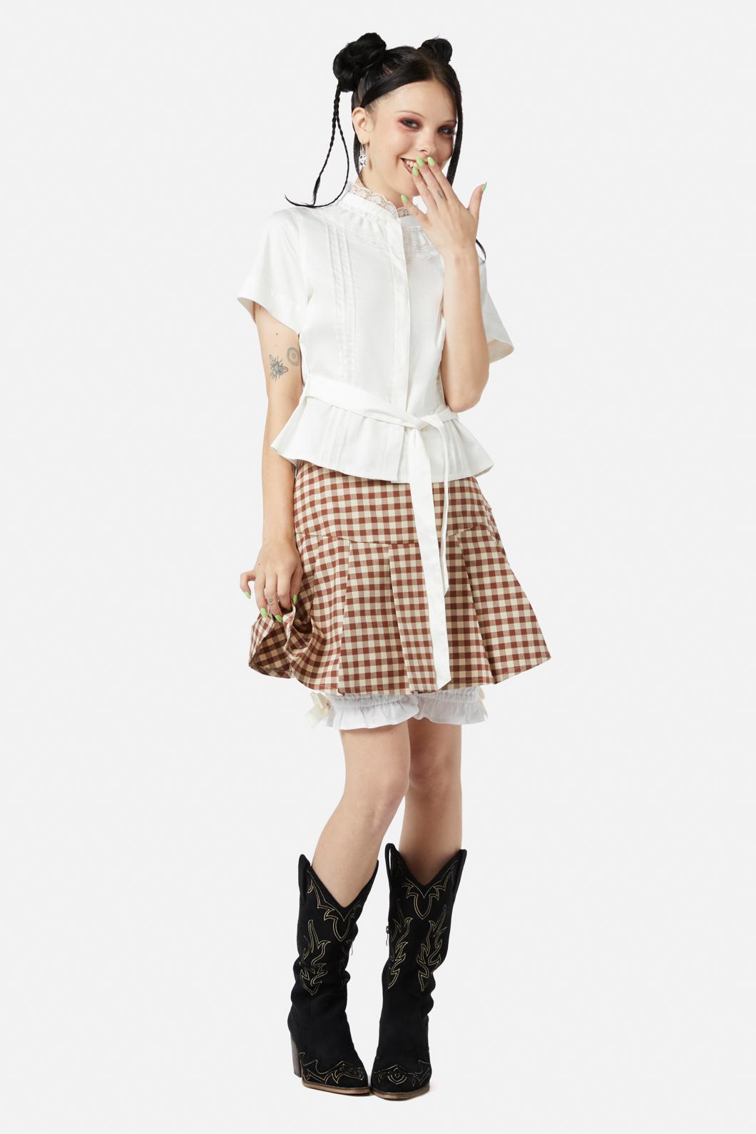 Black Friday - Sunset Lace Trim Blouse - cream