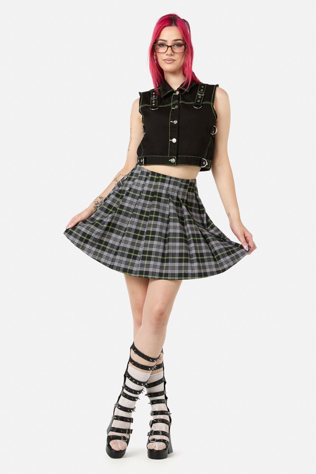 Black Friday - Encounter Tartan Skort - black-green