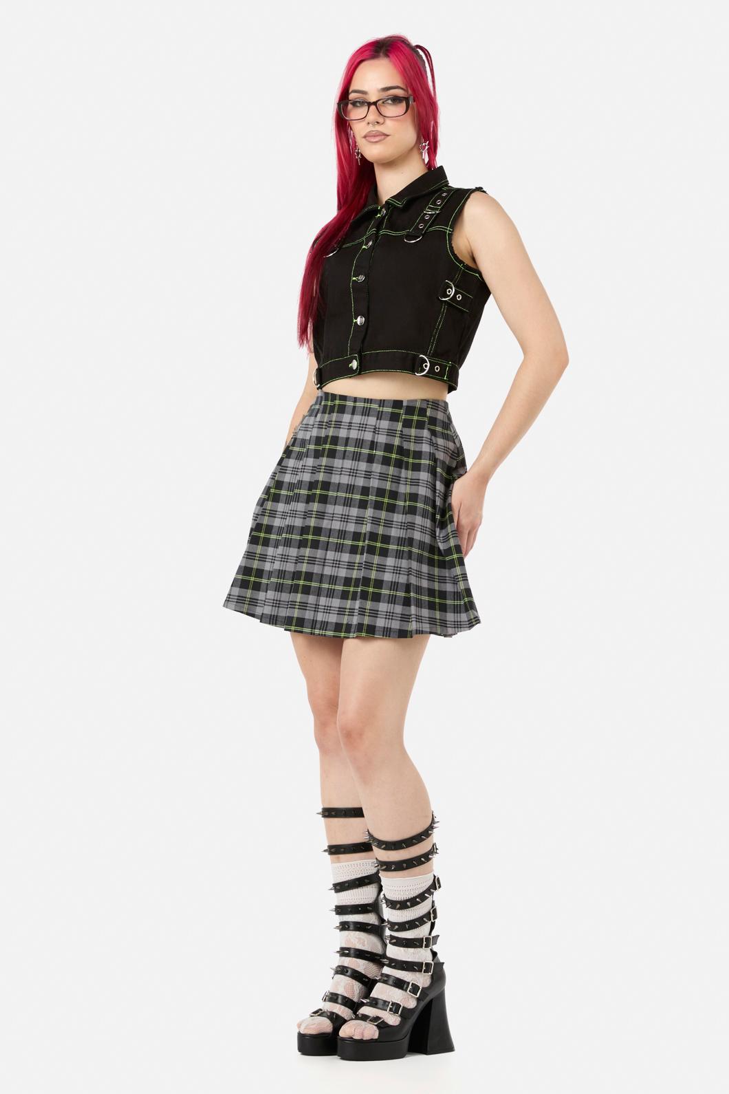 Black Friday - Encounter Tartan Skort - black-green