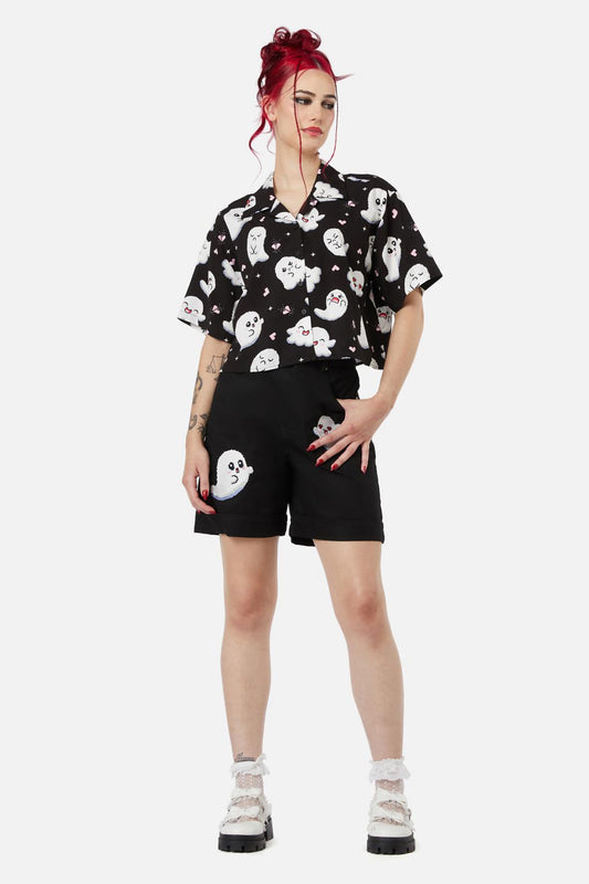 Black Friday - Ghostie Print Blouse - black