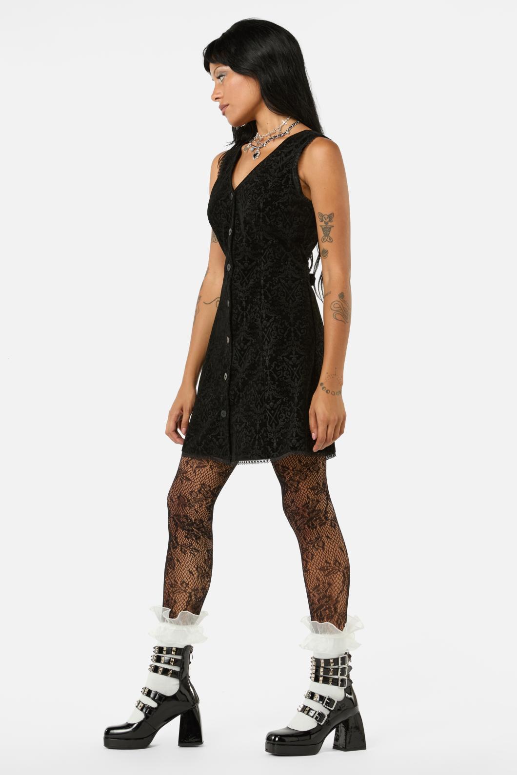 Black Friday - Not Afraid Velvet Pinafore - black