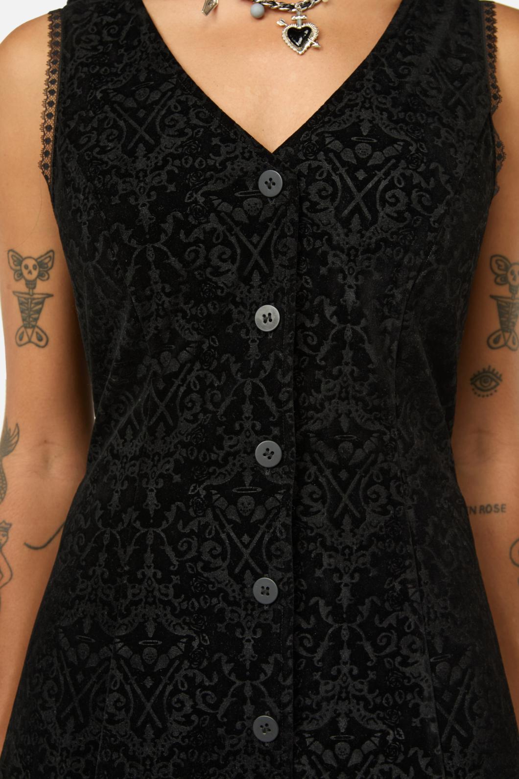 Black Friday - Not Afraid Velvet Pinafore - black
