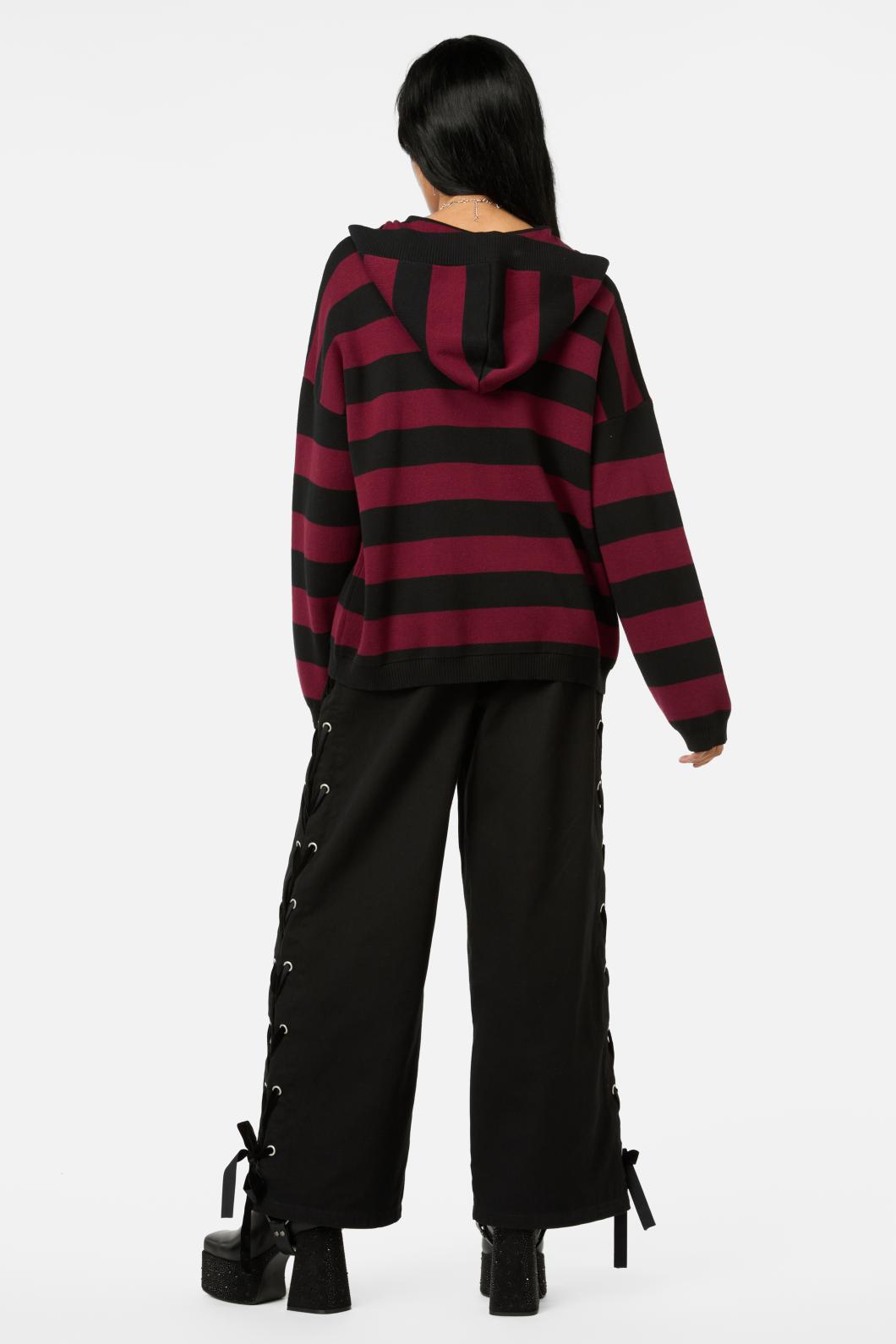 Black Friday - Not Afraid Stripe Cardigan - red-black