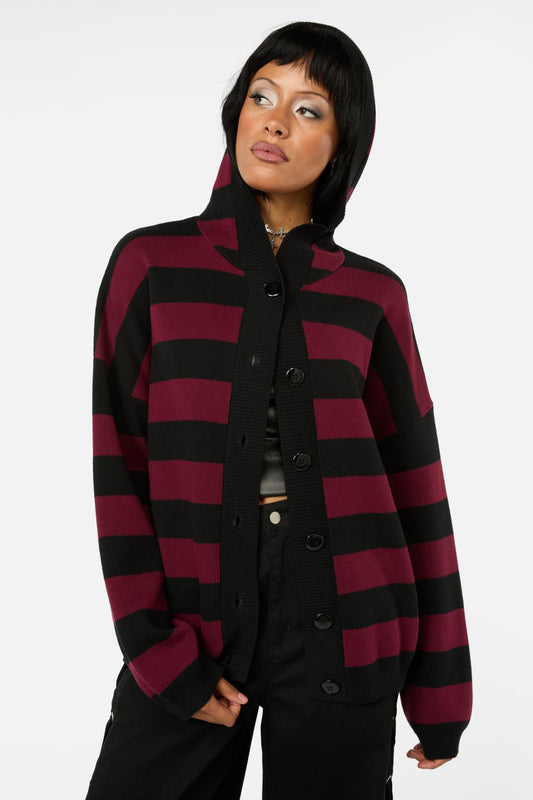 Black Friday - Not Afraid Stripe Cardigan - red-black
