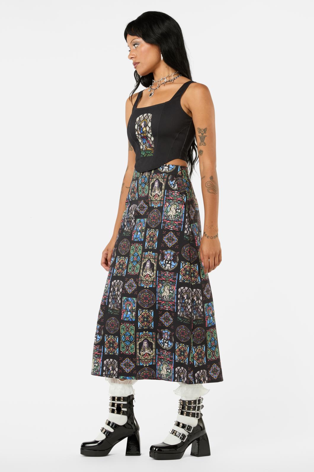 Black Friday - Vitrail Printed Skirt - multi