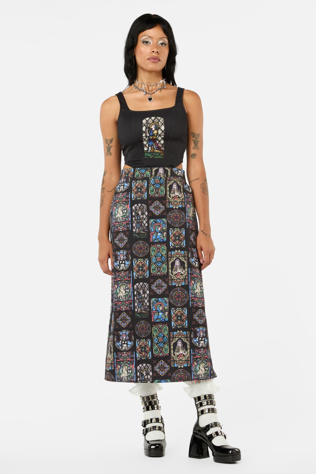 Black Friday - Vitrail Printed Skirt - multi