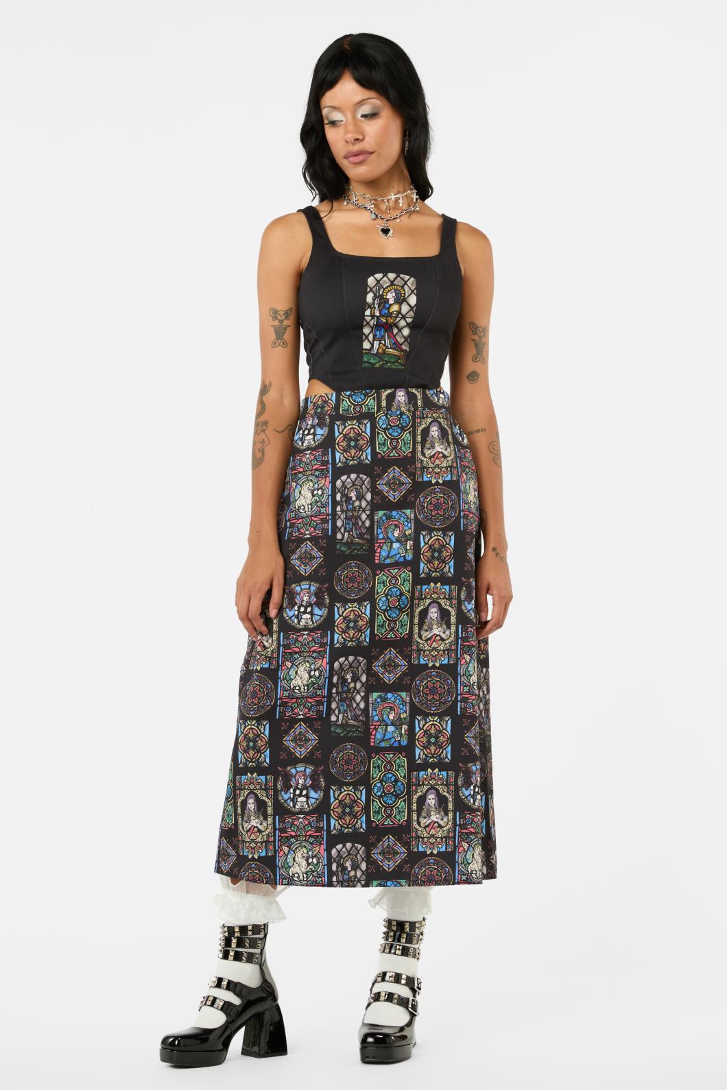 Black Friday - Vitrail Printed Skirt - multi