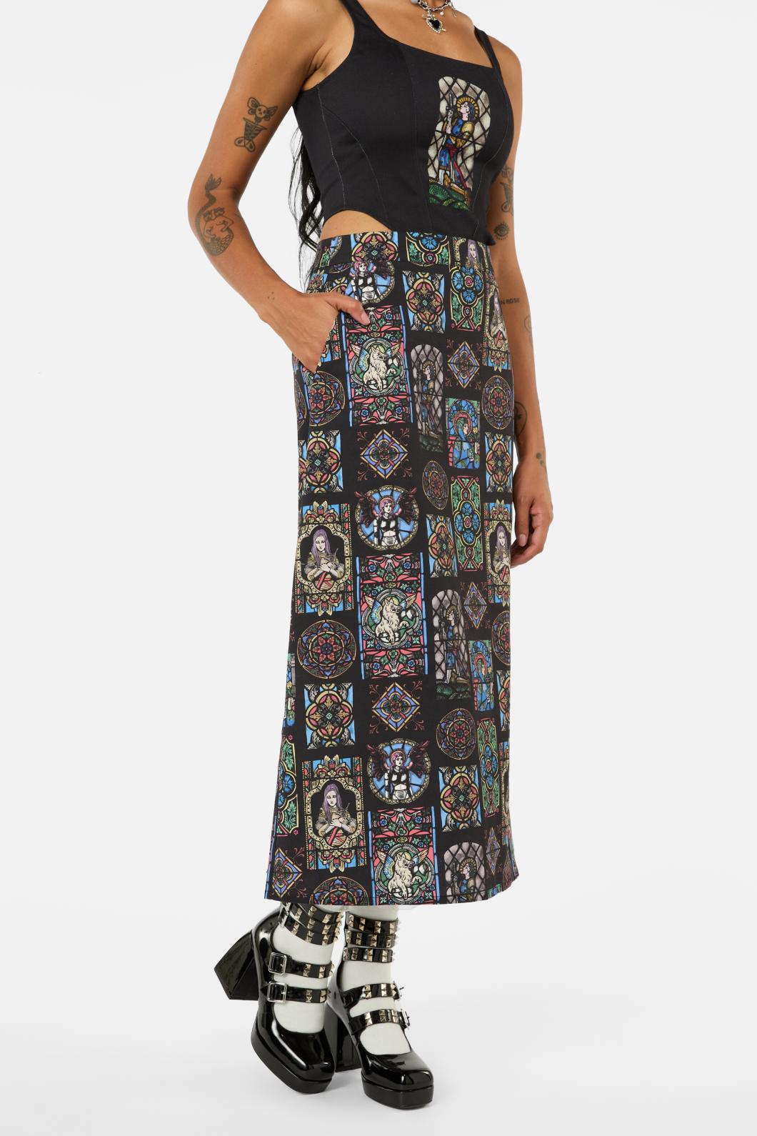 Black Friday - Vitrail Printed Skirt - multi