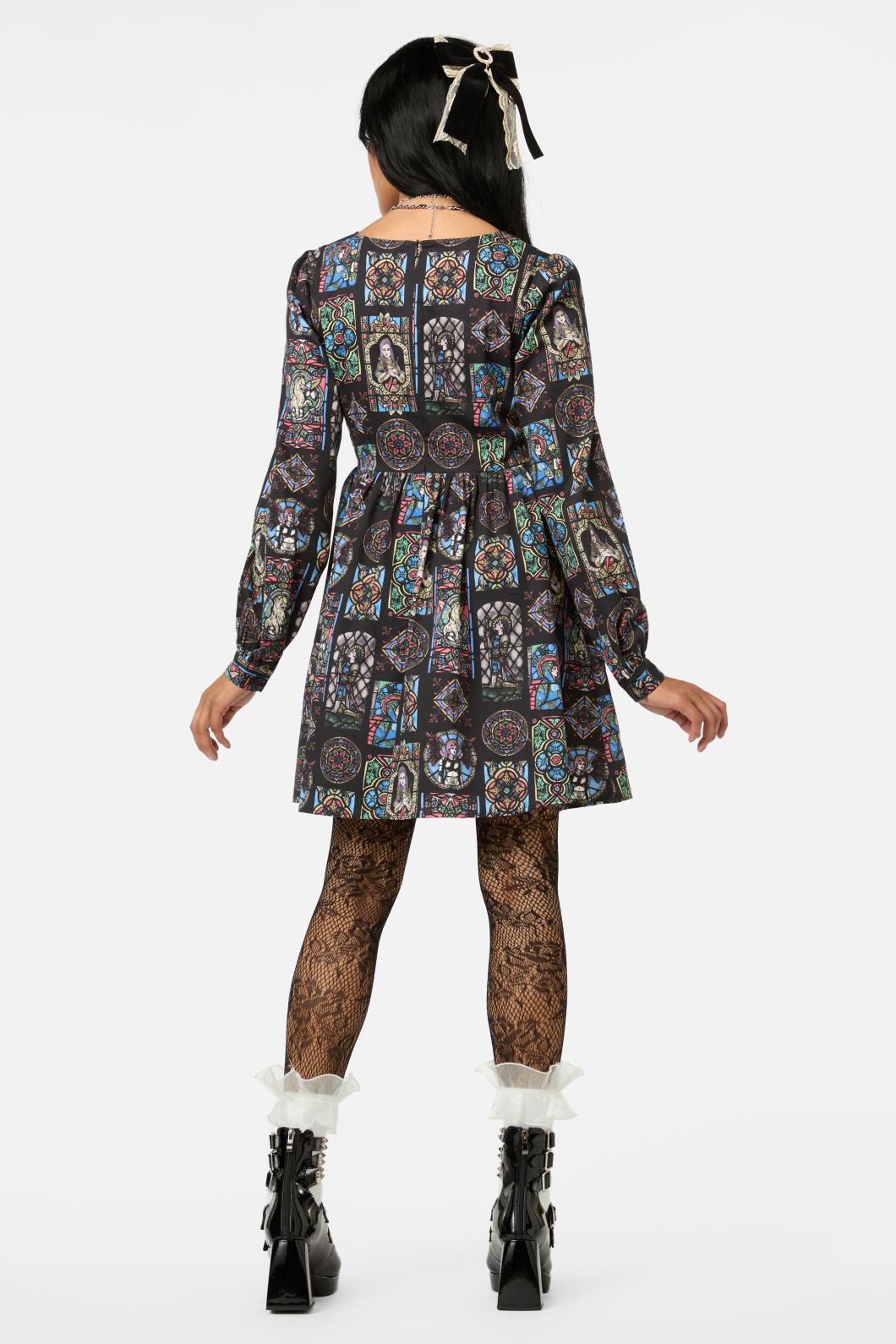 Black Friday - Vitrail Printed LS Dress - multi