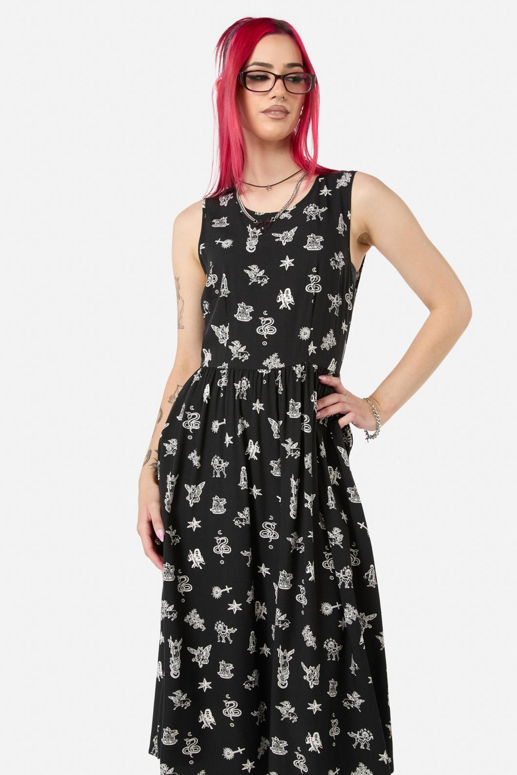 Black Friday - Darc Printed Midi Dress - black