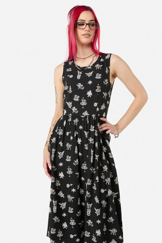 Black Friday - Darc Printed Midi Dress - black