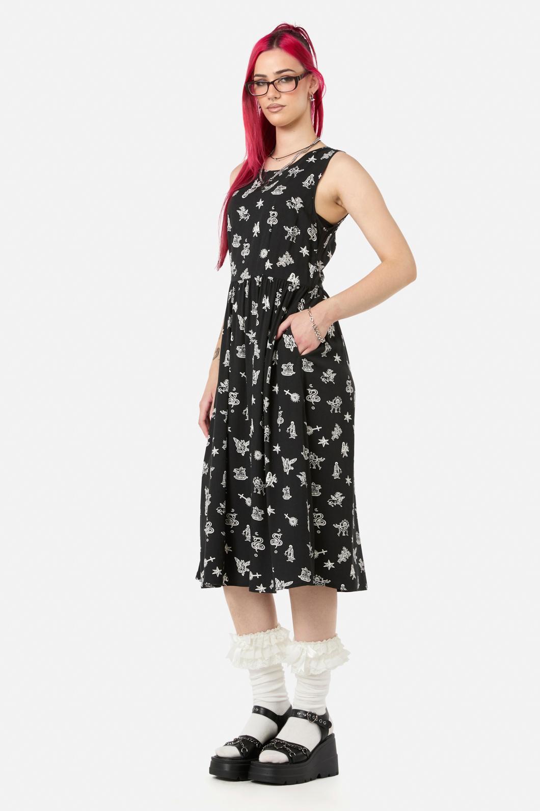 Black Friday - Darc Printed Midi Dress - black