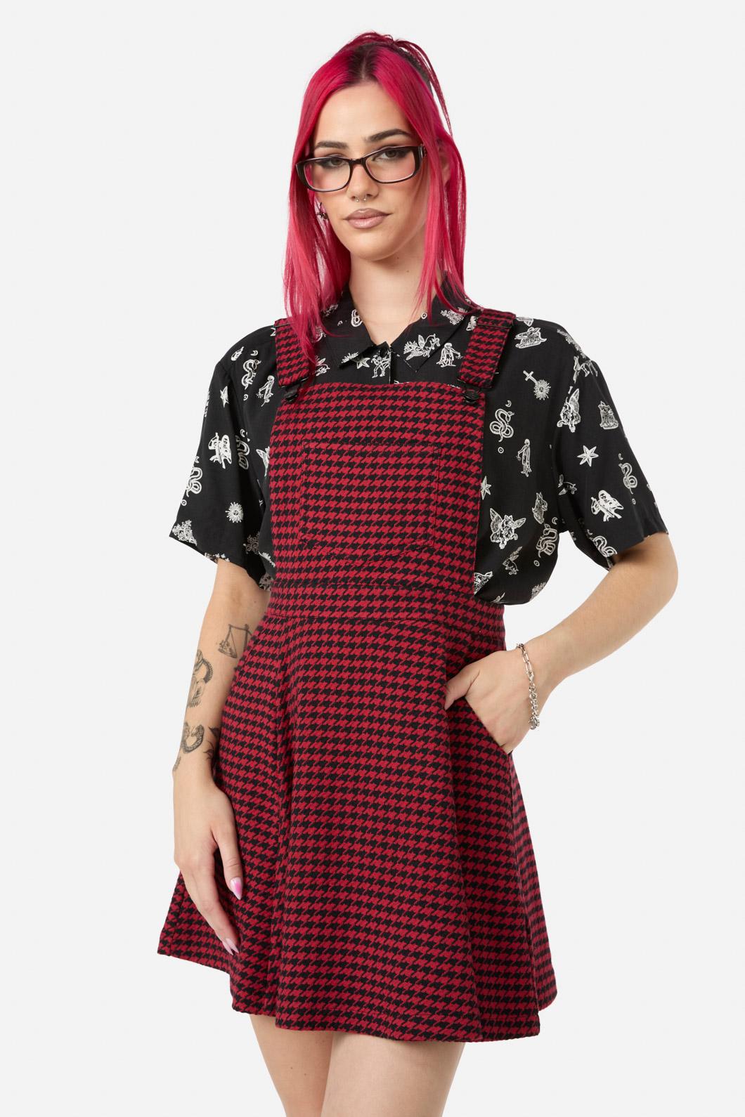 Black Friday - Virtue Houndstooth Pinny - red-black