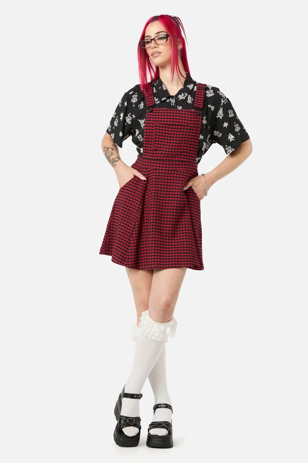 Black Friday - Virtue Houndstooth Pinny - red-black