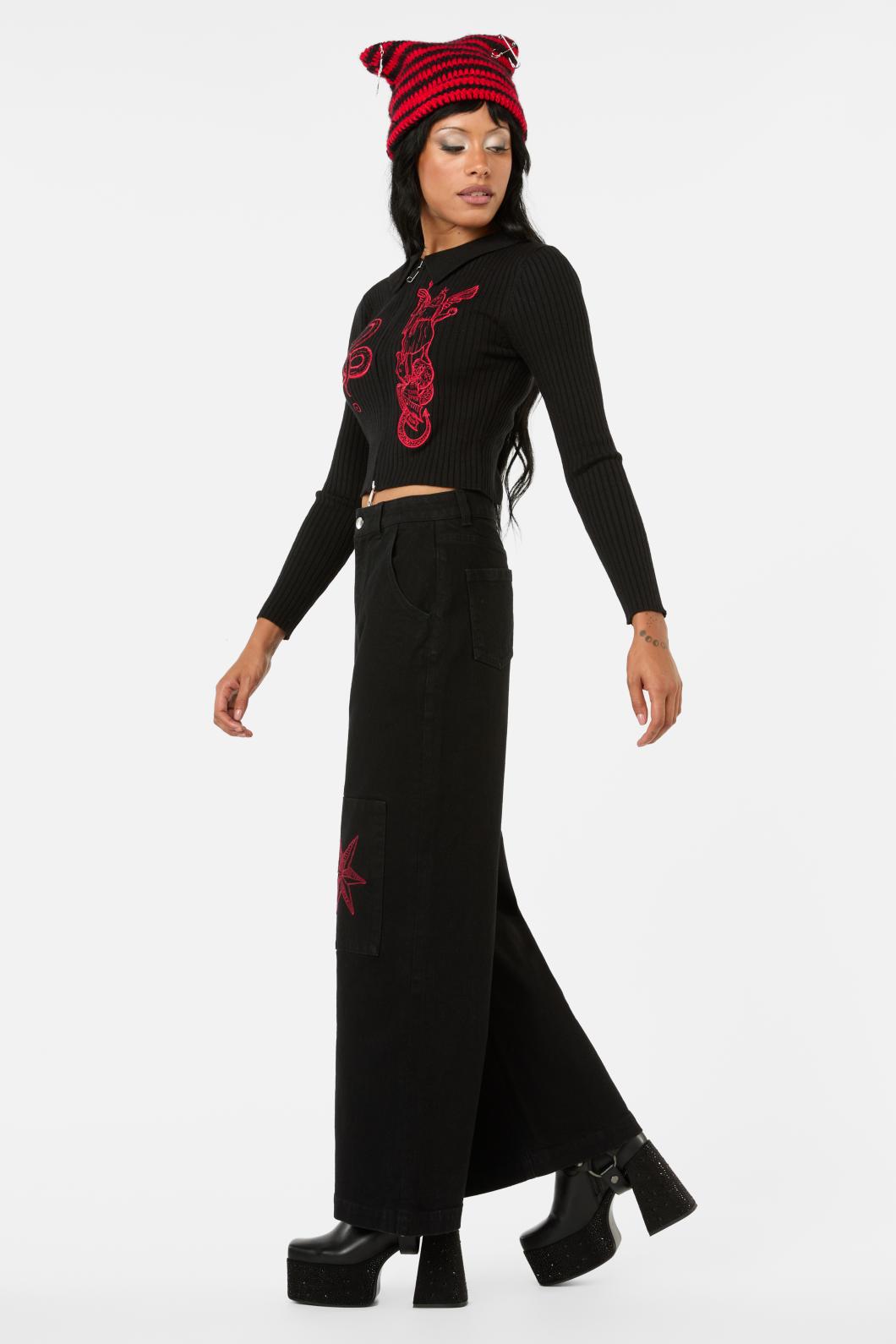 Black Friday - Grace Wide Leg Jeans - black