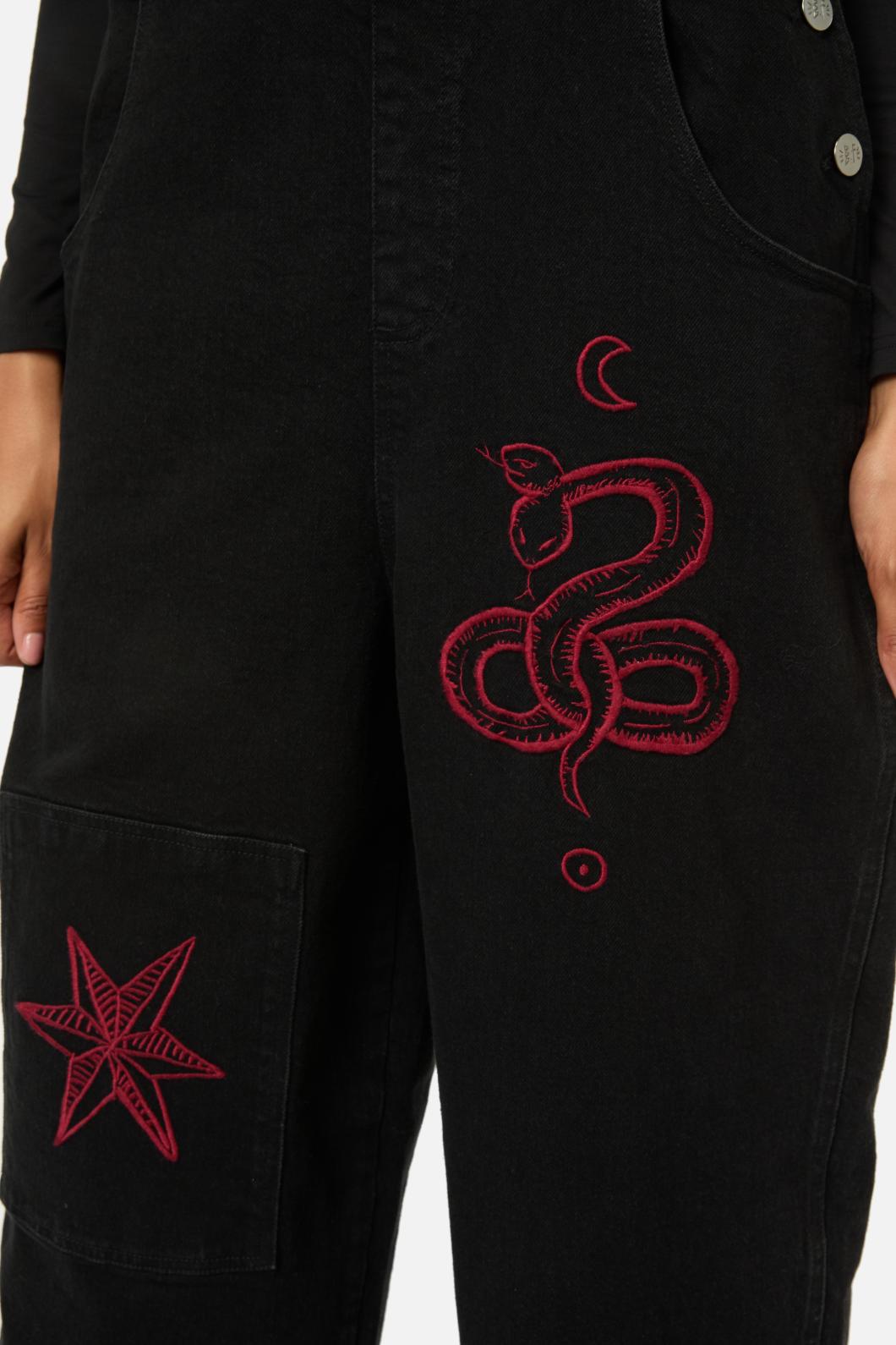 Black Friday - Grace Emb Overalls - black