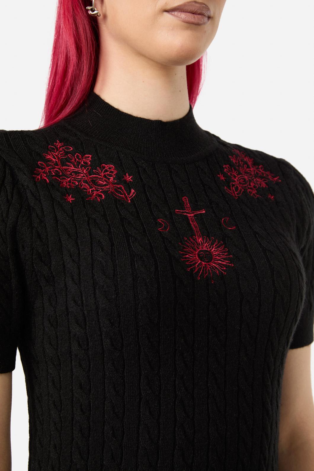 Black Friday - Grace Cable Knit Top - black